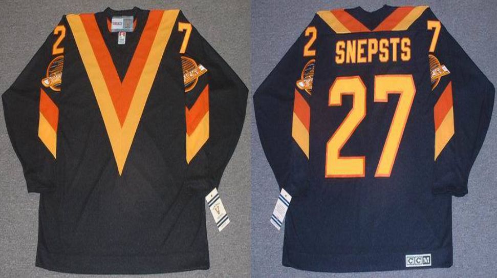 2019 Men Vancouver Canucks #27 Snepsts Black CCM NHL jerseys->vancouver canucks->NHL Jersey
